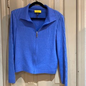 St. John Blue Ribbed Sweater